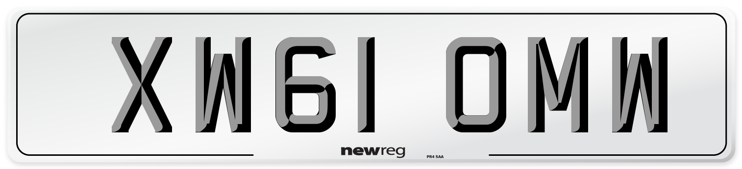 XW61 OMW Number Plate from New Reg